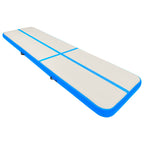 Vidaxl gymnastiekmat met pomp opblaasbaar 800x100x15 cm pvc blauw