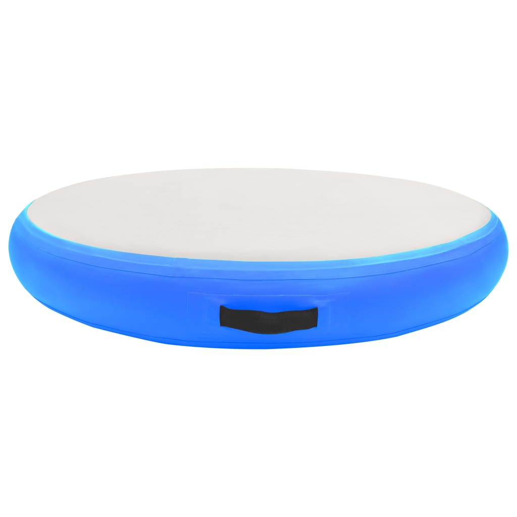 Vidaxl gymnastiekmat met pomp opblaasbaar 100x100x10 cm pvc blauw