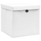 Vidaxl opbergboxen met deksel 4 st 28x28x28 cm wit