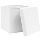 Vidaxl opbergboxen met deksel 4 st 28x28x28 cm wit