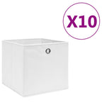 Vidaxl opbergboxen 10 st 28x28x28 cm nonwoven stof wit