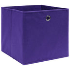 Vidaxl opbergboxen 10 st 28x28x28 cm nonwoven stof paars