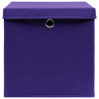 Vidaxl opbergboxen met deksel 10 st 28x28x28 cm paars