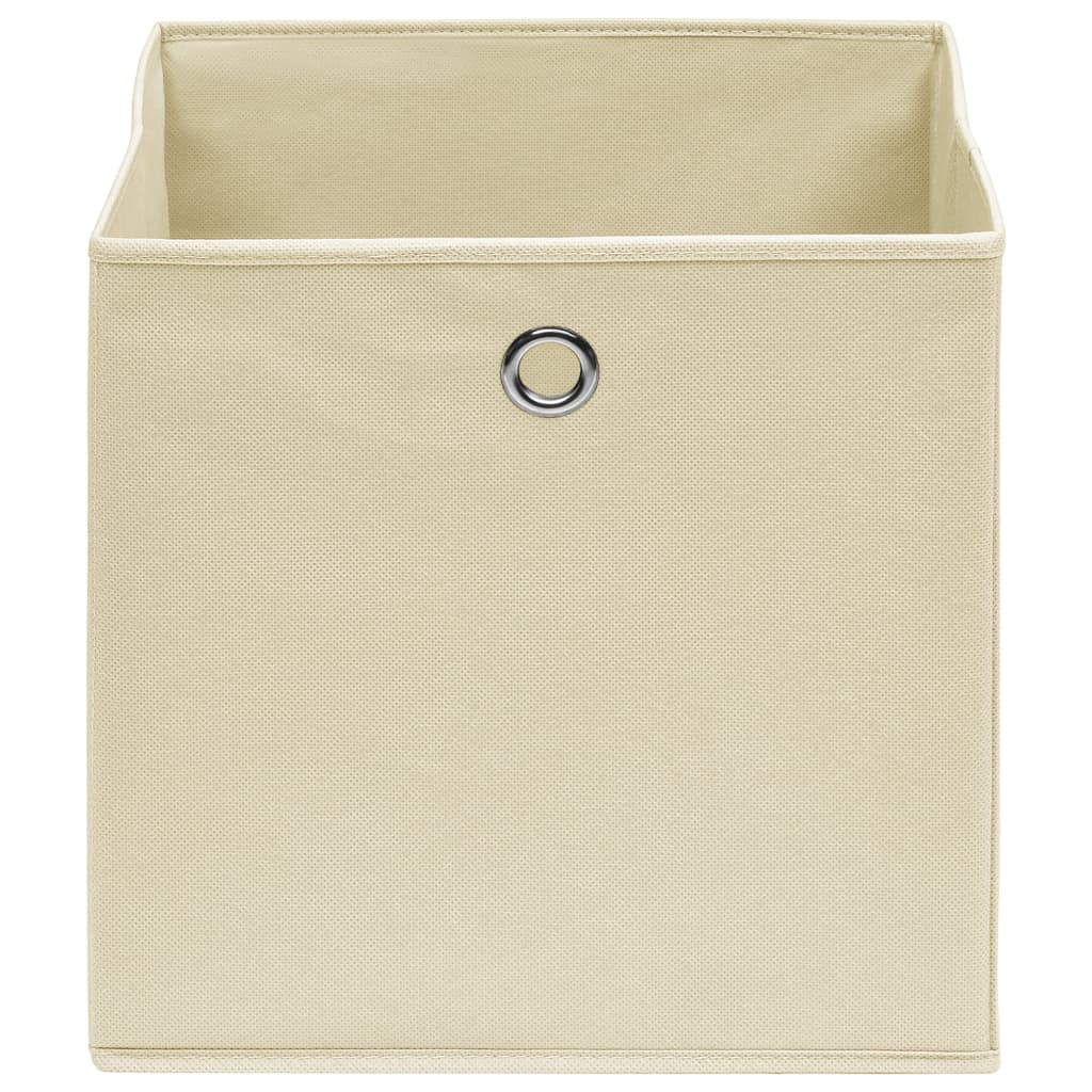 Vidaxl opbergboxen 10 st 28x28x28 cm nonwoven stof crèmekleurig