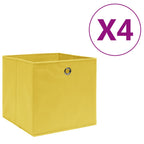 Vidaxl opbergboxen 4 st 28x28x28 cm nonwoven stof geel