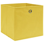 Vidaxl opbergboxen 4 st 28x28x28 cm nonwoven stof geel