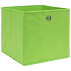 Vidaxl opbergboxen 10 st 28x28x28 cm nonwoven stof groen