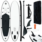 Vidaxl stand up paddleboardset opblaasbaar zwart en wit