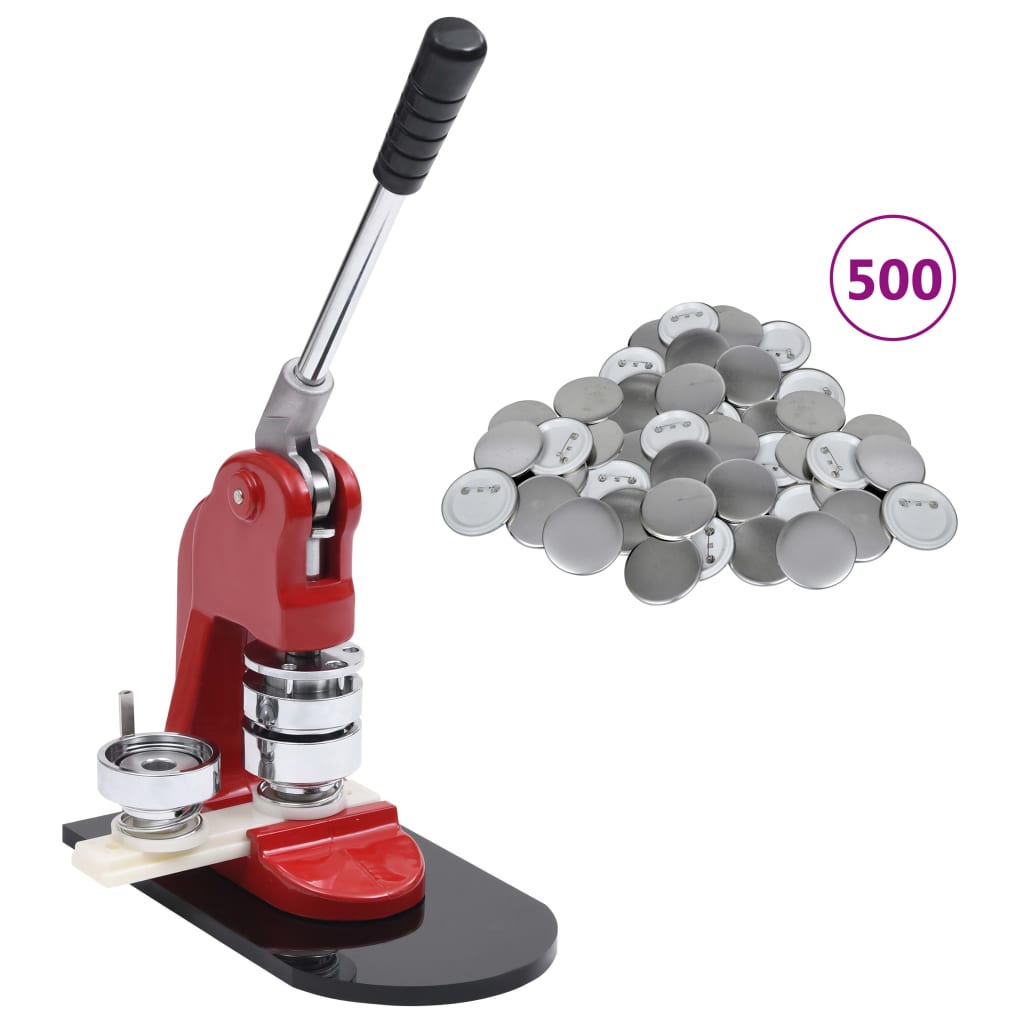 Vidaxl buttonmachine met 500 st buttononderdelen 37 mm