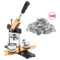 Vidaxl buttonmachine draaipunch met 500 st buttononderdelen 37 mm