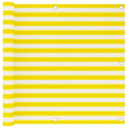 Vidaxl balkonscherm 90x500 cm hdpe geel en wit