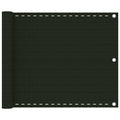 Vidaxl balkonscherm 75x400 cm hdpe donkergroen
