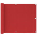Vidaxl balkonscherm 75x500 cm hdpe rood