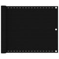 Vidaxl balkonscherm 75x500 cm hdpe zwart