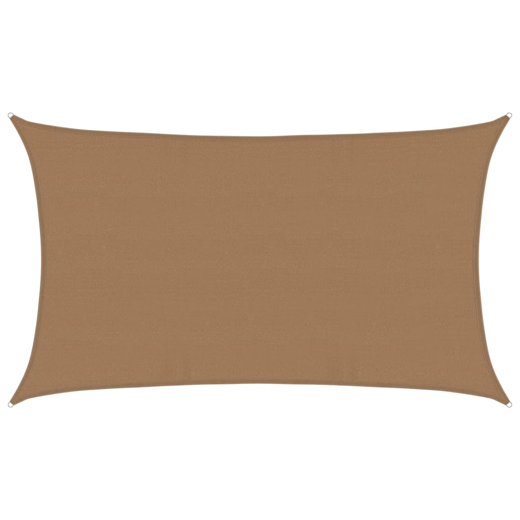 VidaXL Zonnezeil 160 g m² 5x8 m HDPE taupe