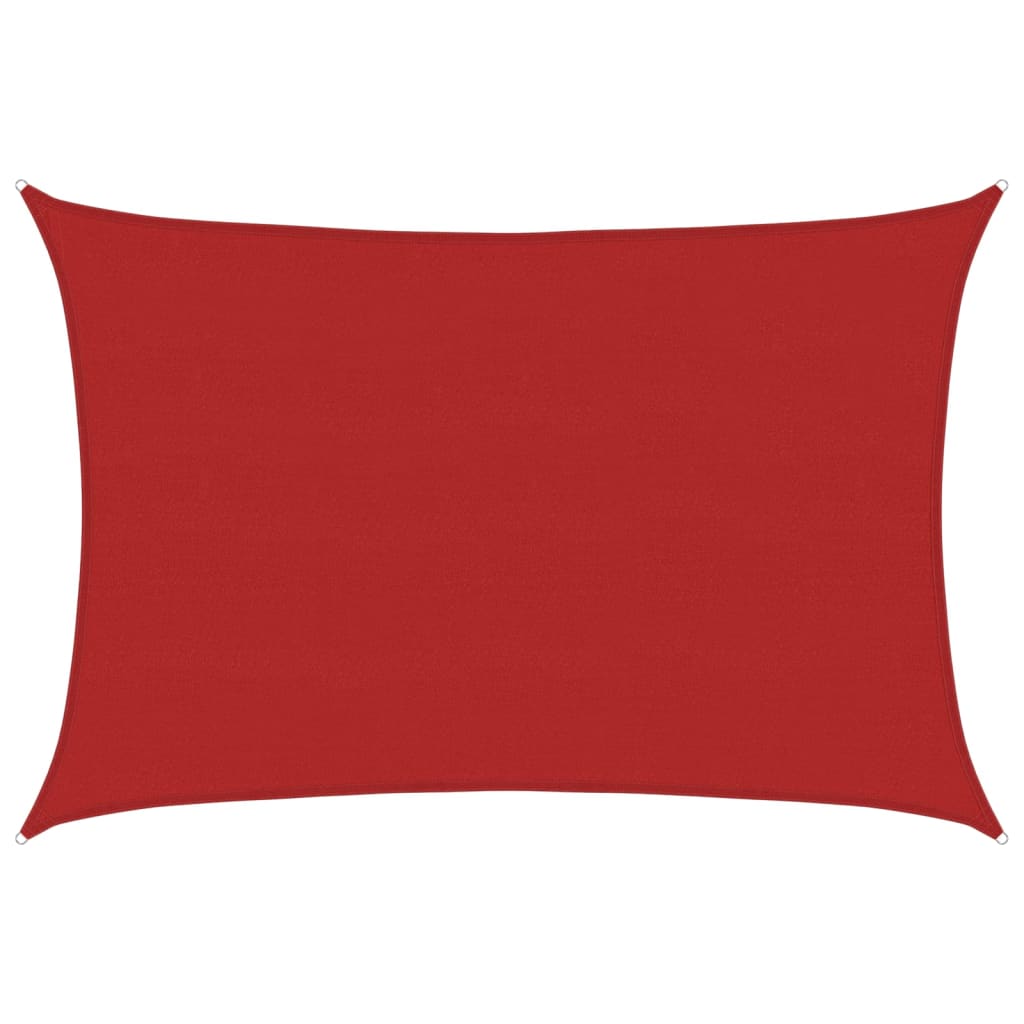 VidaXL Zonnezeil 160 g m² 5x6 m HDPE rood