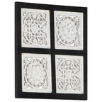 Vidaxl wandpaneel handgesneden 40x40x1,5 cm mdf zwart en wit