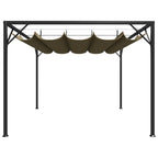 VidaXL Tuinprieel met uittrekbaar dak 180 g m² 3x3 m taupe