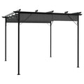 VidaXL Pergola met uittrekbaar dak 180 g m² 3x3 m staal antracietkleur