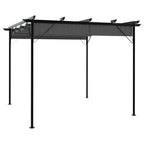 VidaXL Pergola met uittrekbaar dak 180 g m² 3x3 m staal antracietkleur