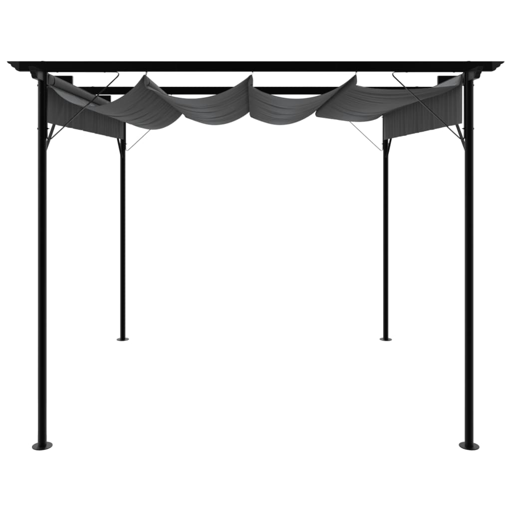 VidaXL Pergola met uittrekbaar dak 180 g m² 3x3 m staal antracietkleur