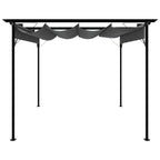 VidaXL Pergola met uittrekbaar dak 180 g m² 3x3 m staal antracietkleur