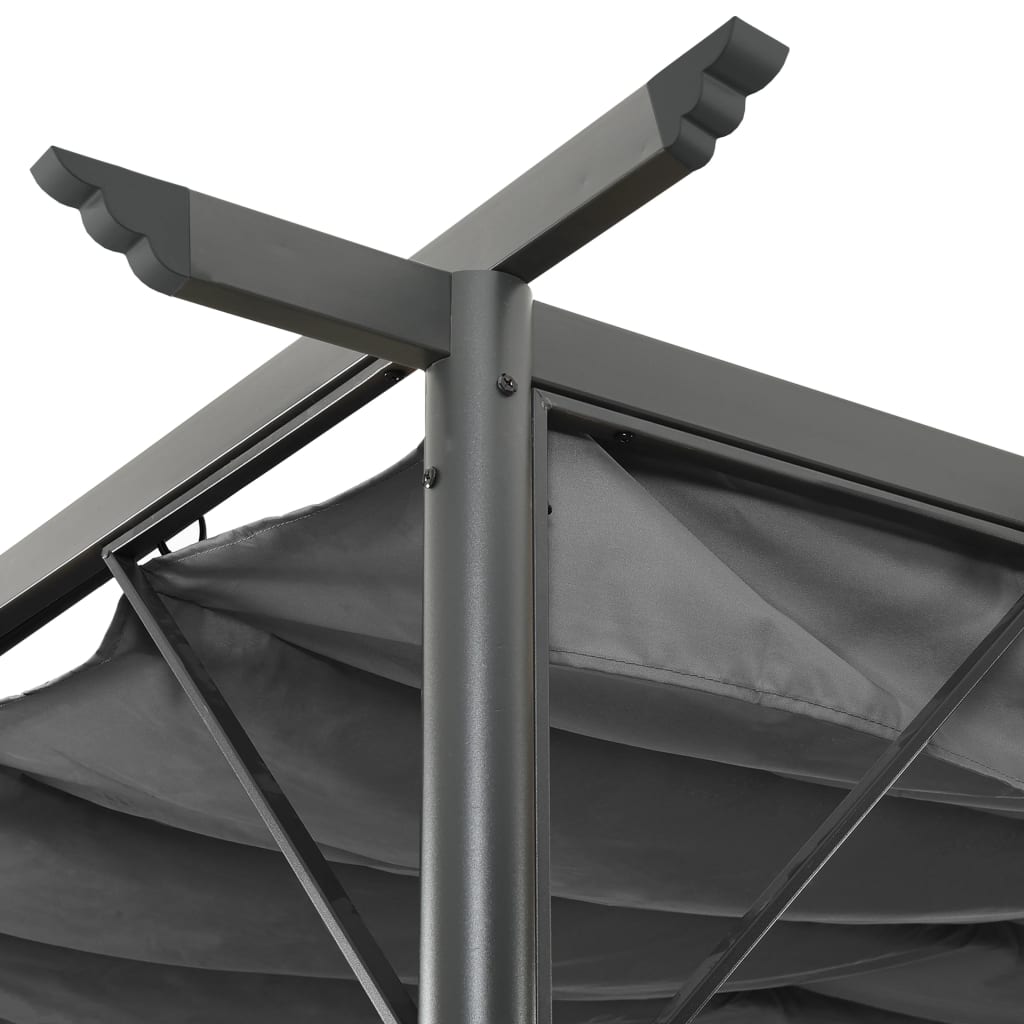 VidaXL Pergola met uittrekbaar dak 180 g m² 3x3 m staal antracietkleur