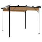 VidaXL Pergola met uittrekbaar dak 180 g m² 3x3 m staal taupe