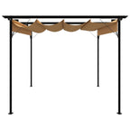 VidaXL Pergola met uittrekbaar dak 180 g m² 3x3 m staal taupe