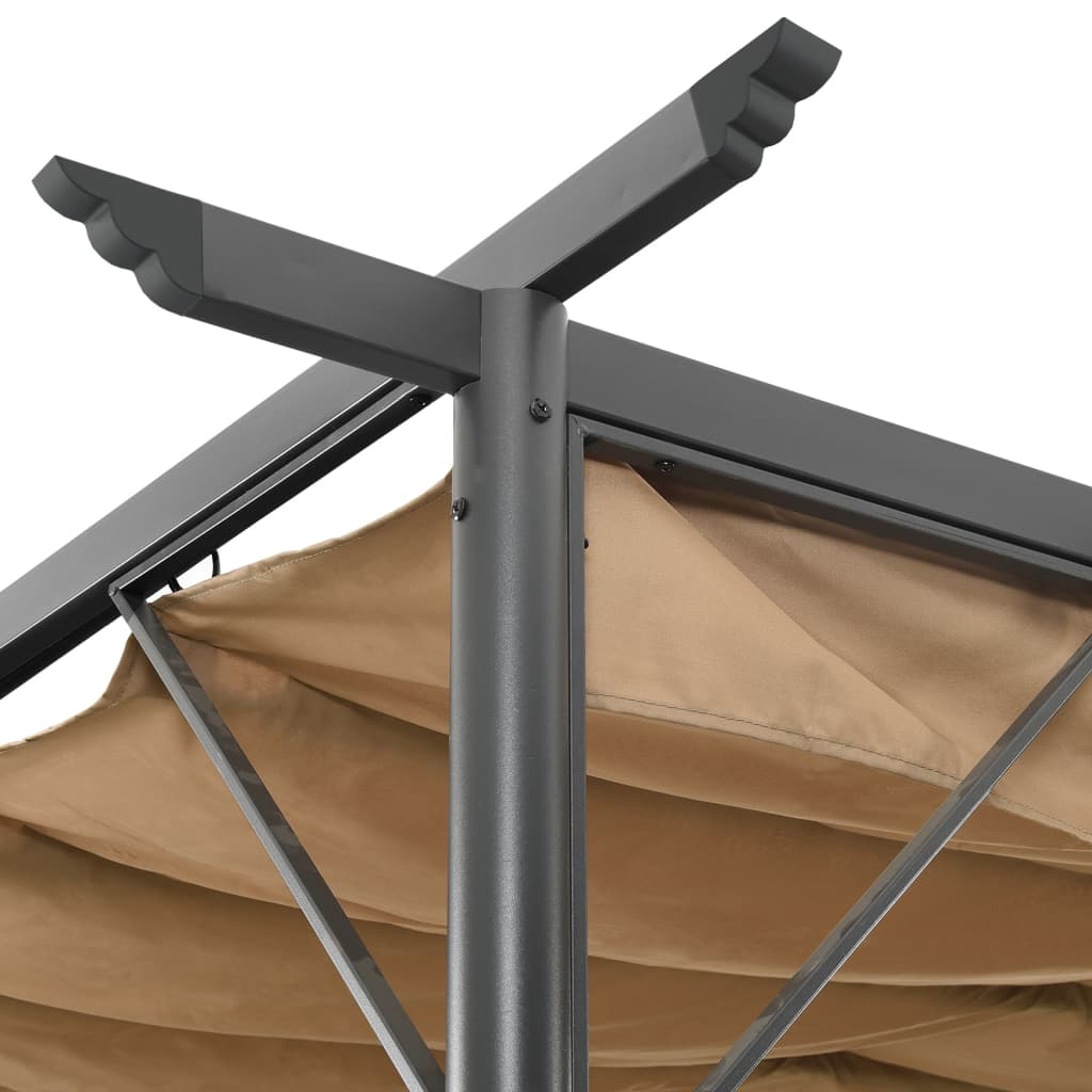 VidaXL Pergola met uittrekbaar dak 180 g m² 3x3 m staal taupe