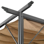 VidaXL Pergola met uittrekbaar dak 180 g m² 3x3 m staal taupe