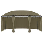 VidaXL Prieel met gordijnen 180 g m² 520x349x255 cm taupe