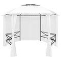 Vidaxl tuinpaviljoen met gordijnen 180 g m² 360x312x265 cm wit