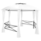 Vidaxl tuinpaviljoen met gordijnen 180 g m² 360x312x265 cm wit