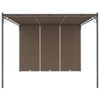 VidaXL Tuinprieel met zijgordijn 4x3x2,25 m taupe