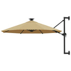 Vidaxl wandparasol met led's 300 cm taupe
