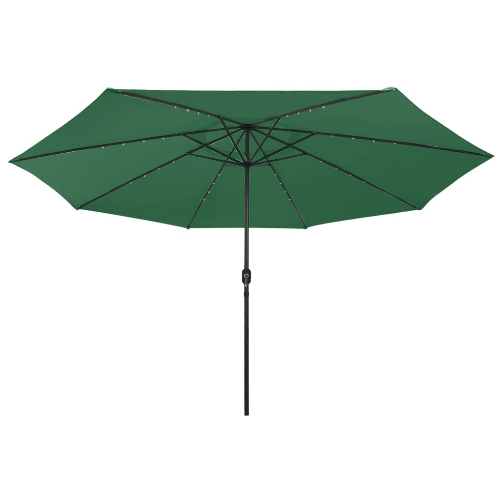 Vidaxl parasol met led-verlichting 400 cm groen