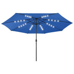 Vidaxl parasol met led-verlichting 400 cm azuurblauw