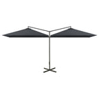 Vidaxl parasol dubbel met stalen paal 600x300 cm antracietkleurig