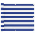 Vidaxl balkonscherm 75x500 cm oxford stof wit en blauw