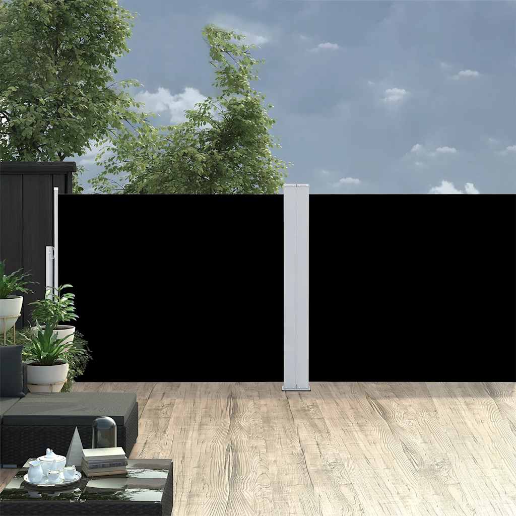 Vidaxl tuinscherm uittrekbaar 140x1200 cm zwart