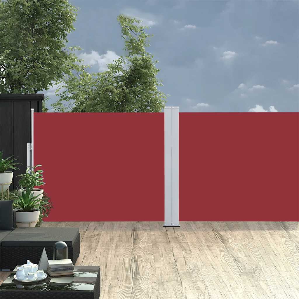 Vidaxl tuinscherm uittrekbaar 170x1200 cm rood
