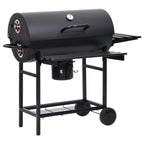 Vidaxl barbecuevat met wielen en schappen 115x85x95 cm staal zwart
