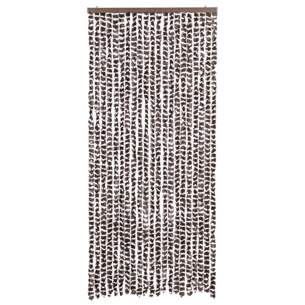 Vidaxl vliegengordijn 90x220 cm chenille bruin en wit
