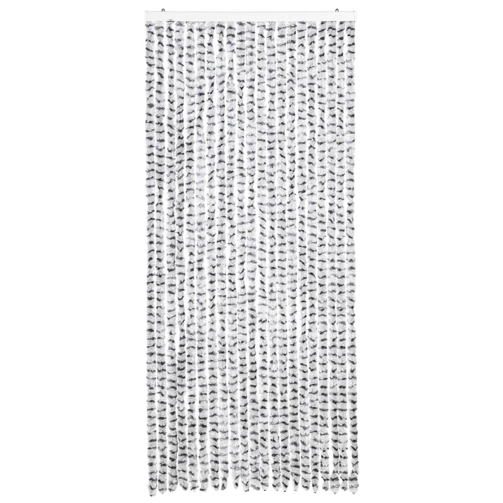 Vidaxl vliegengordijn 90x220 cm chenille licht- en donkergrijs