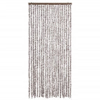Vidaxl vliegengordijn 90x220 cm chenille taupe en wit