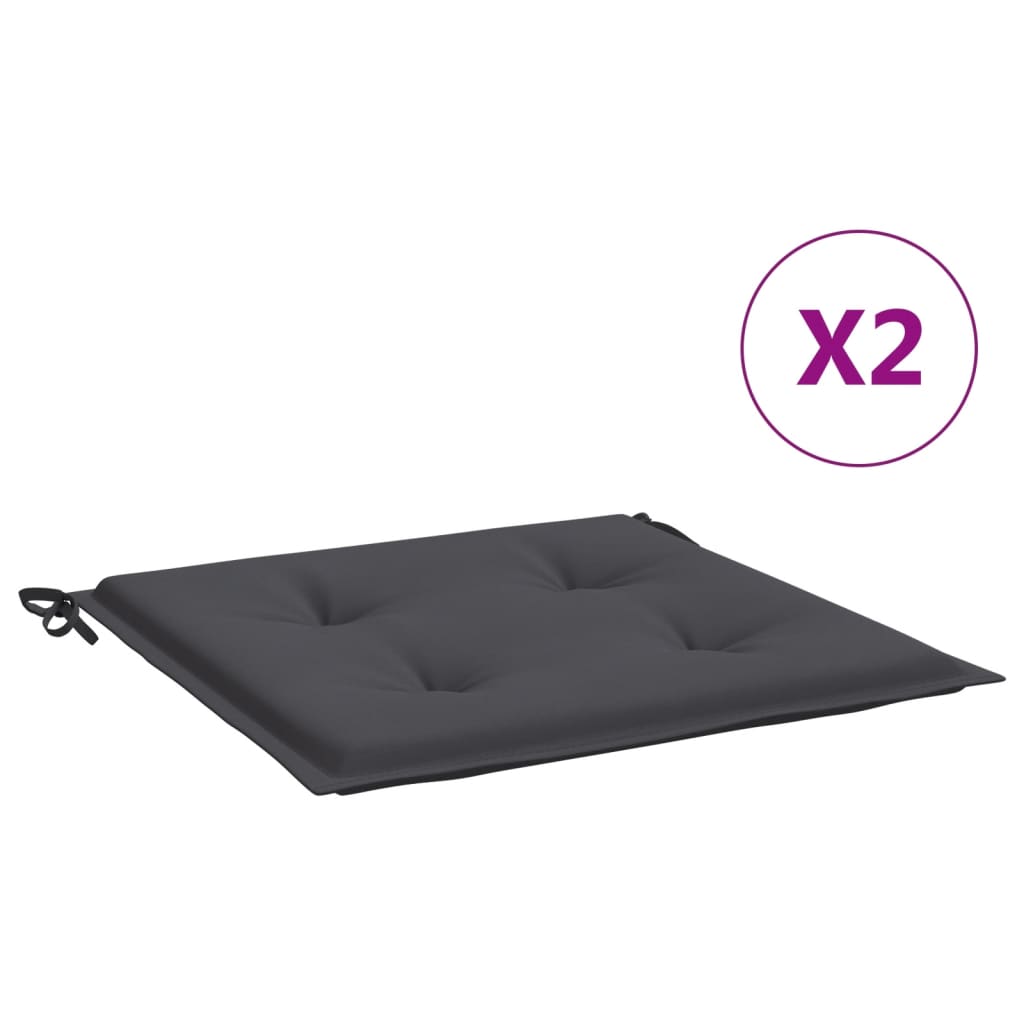Vidaxl tuinstoelkussens 2 st 40x40x4 cm oxford stof antracietkleurig