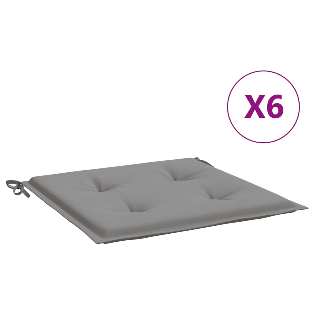 Vidaxl tuinstoelkussens 6 st 40x40x4 cm oxford stof grijs