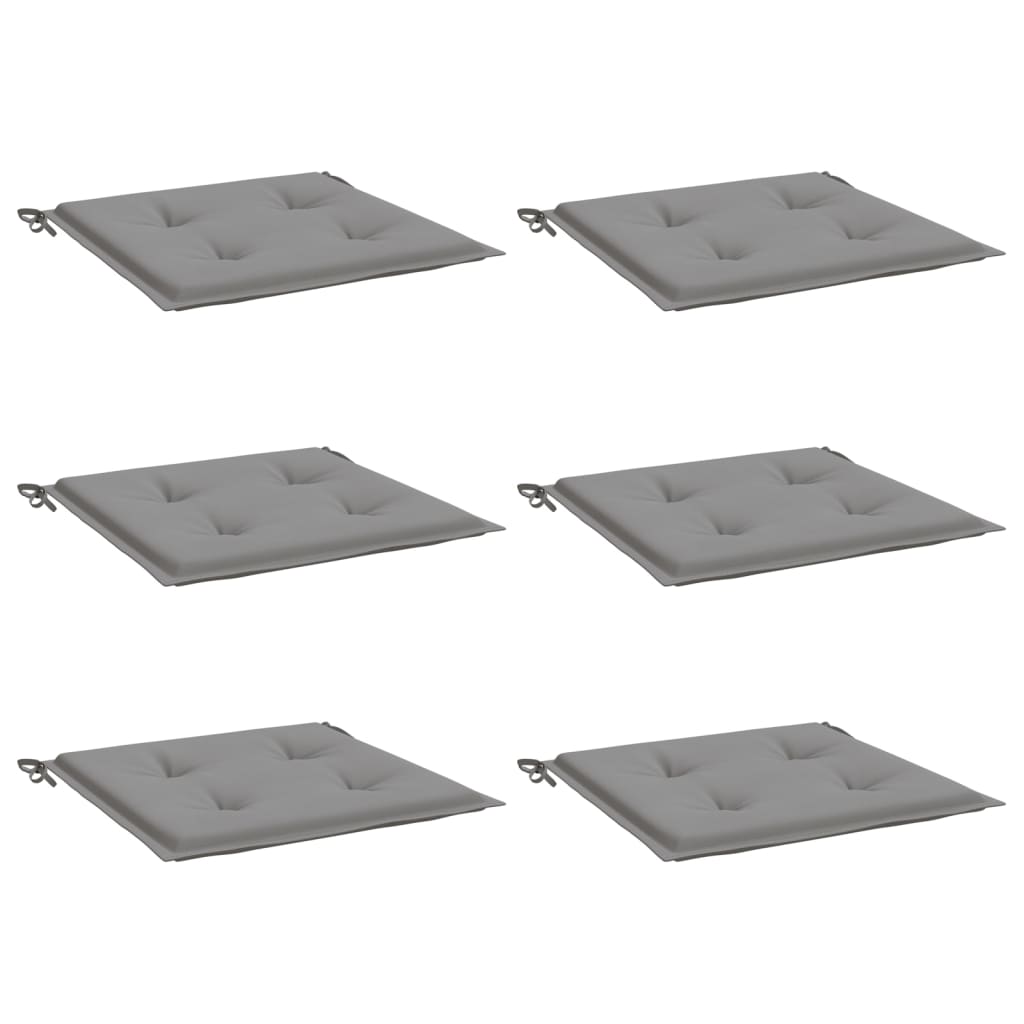 Vidaxl tuinstoelkussens 6 st 40x40x4 cm oxford stof grijs