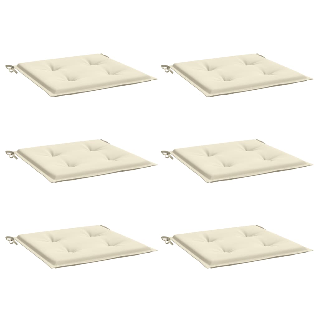 Vidaxl tuinstoelkussens 6 st 40x40x4 cm oxford stof crèmekleurig